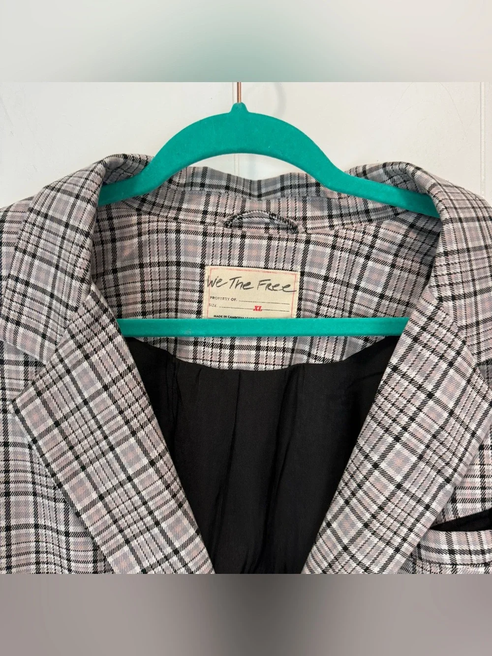 NWT Free People We The Free Cali Plaid Blazer Dust Combo Size XL